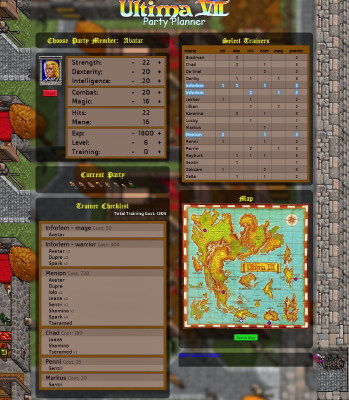 Ultima VII Party Planner