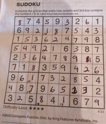 Sudoku From the Other Side